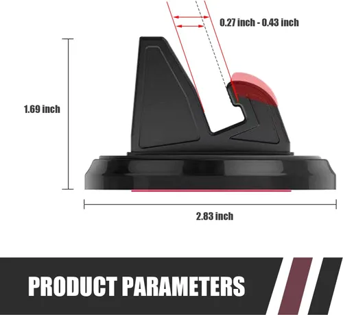 Vista 2 de Soporte para teléfono celular para salpicadero, soporte de navegación giratorio de 360 grados con ranura de montaje para arnés, soporte