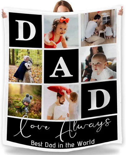 Vista 24 de Artsadd Manta personalizada con fotos, nombre, fotos personalizadas, regalos personalizados para adultos, mamá, papá, hija, bebé, mejor amigo