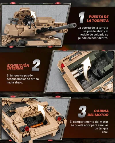Vista 5 de dOvOb Juego de Construcción de Tanque Militar M2 Bradley (1350 PIEZAS), Juguete de Construcción de Vehículo de Combate de Infantería del Ejército