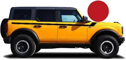 Vista 6 de Calcomanía de rayas de hockey retro (negro brillante, vinilo), compatible con Ford Bronco 2020-2024, 4 puertas, material impermeable
