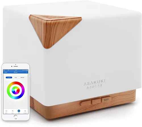 Vista 8 de ASAKUKI - Difusor de aceites esenciales de 700 ml, ultrasónico, humidificador de aromaterapia con juego de los 6 mejores aceites esenciales, 7