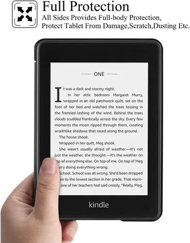Vista 3 de Funda para Kindle Paperwhite 2018, delgada funda protectora de piel sintética con función de apagado y encendido automático para Kindle Paperwhite