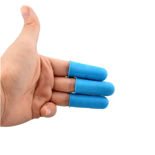 Vista 4 de 30 tapas de silicona para pistola de pegamento caliente, 5 colores protectores de dedos