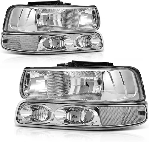 Vista 9 de AUTOSAVER88 - Conjunto de faros delanteros compatible con Chevy Silverado 99-02, color negro También compatible con Chevy Suburban/Tahoe