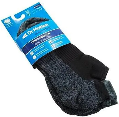 Vista 2 de Dr. Motion Calcetines tobilleros de compresión transpirables acolchados de corte bajo para hombre con soporte de arco, 4 pares