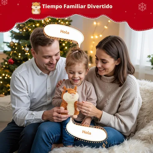 Vista 2 de Hámster parlante de peluche que repite lo que dices de Halobang, regalo para niños