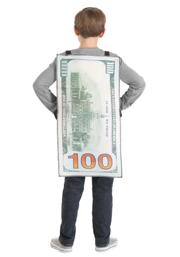 Vista 4 de Disfraz de Billete de 100 Dólares para Niños Multicolor
