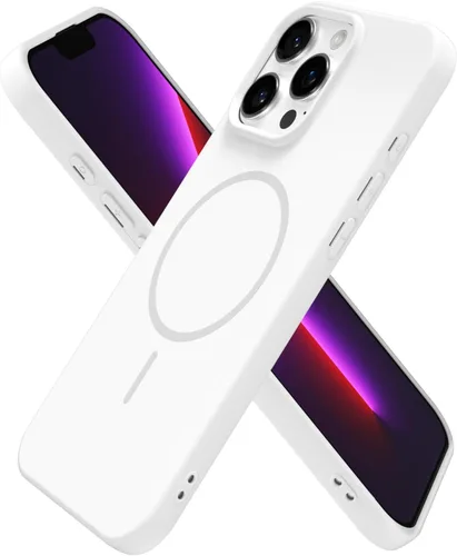 Vista 106 de Oakxco Funda de Silicona Mag Safe para iPhone 12 Pro Max, Funda Magnética Delgada y Fina Compatible con Carga Inalámbrica MagSafe, Bonita Funda