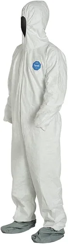 Vista 3 de DuPont Tyvek 400 TY122S Buzo de seguridad desechable, con protector de botas, XL, paquete de 25