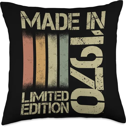Vista 4 de 1970 vintage birthday retro Limited Edition men woman gift Throw Pillow