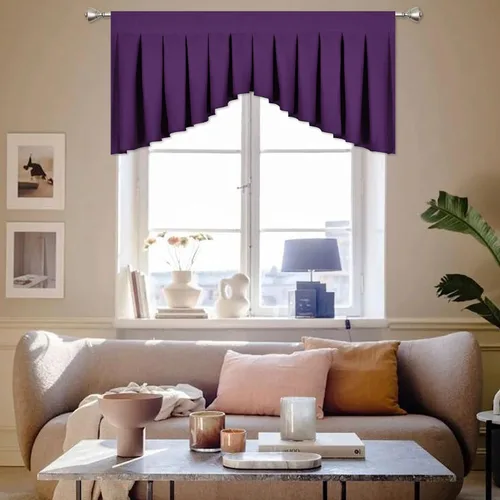 Vista 32 de Cenefas para Sala de Estar Amarillo Brillante Opacas con Bolsillo para Barra Cenefas para Ventanas, Paquete de 1 (Amarillo Brillante 39" An x 20" L)