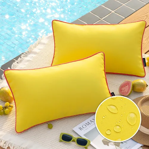 Vista 30 de Phantoscope - Juego de 2 fundas de almohada y cojín cuadradas decorativas, impermeables, para intemperie, sofás, carpas, 18 x 18 pulgadas