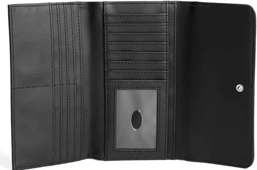 Vista 3 de GUESS Bolso de embrague con solapa en relieve con logotipo, Negro