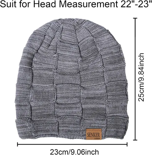 Vista 2 de 2 Pack Slouchy Beanie Winter Hats for Men and Women, Thick Warm Oversized Knit Cap