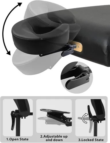 Vista 5 de EBANKU Kit de masaje para la parte superior del colchón, cojín ajustable para reposacabezas de masaje, almohada boca abajo con mesa de masaje