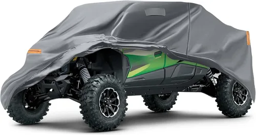 Vista 31 de Cubierta impermeable para UTV compatible con Polaris, cubierta para exterior de 6 capas con ventilaciones de aire, cremallera en la puerta