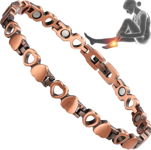 Vista 8 de Tobillera de cobre para mujer, 99.99% de cobre puro con imanes
