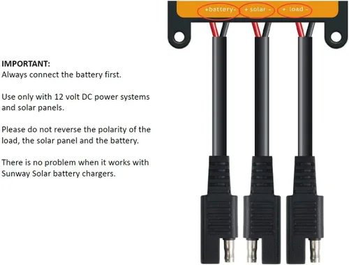Vista 5 de Sunway kit de controlador de carga con paneles solares, regulador de batería, 7A para 12 voltios de cargador de batería solar, mantenedor de batería