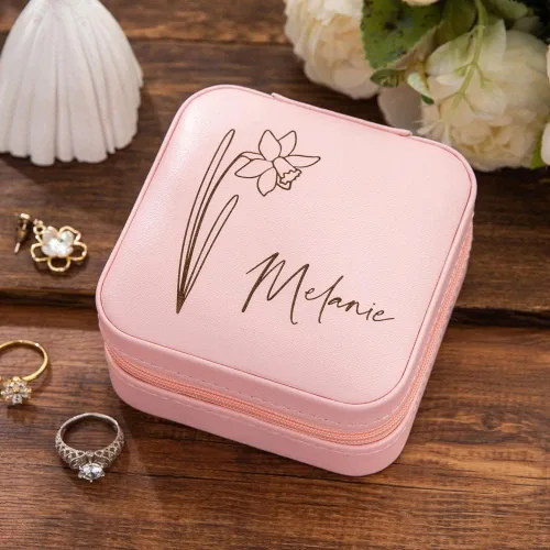 Vista 4 de Mini estuche de viaje personalizado para joyas, organizador de joyas de viaje, organizador de almacenamiento de viaje, organizador de almacenamiento