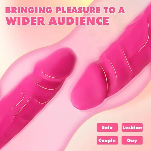 Vista 6 de Rosyrosy Vibrador de doble extremo y consolador vibrante para juguetes sexuales en pareja - 15.7 pulgadas, consoladores de punto G sin correa, pene