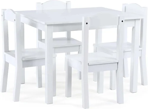 Vista 18 de Humble Crew Juego de mesa y silla para niños pequeños, muebles de actividades de madera Sturdy 5 piece playroom or bedroom desk, perfect size for