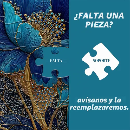 Vista 8 de Rompecabezas de flores azules para adultos de 1000 piezas, hermosos rompecabezas florales elegantes vintage, rompecabezas con temática de plantas