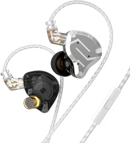 Vista 14 de KZ ZS10 Pro Monitor In Ear, Auriculares IEM, Auriculares para Juegos con Drivers 4BA y 1DD, Auriculares KZ HiFi IEM ZS10 Mejorados con Cable OFC