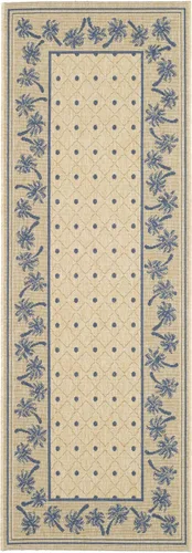 Vista 25 de SAFAVIEH Courtyard Collection - Alfombra de pasillo, 2 pies 3 pulgadas x 6 pies 7 pulgadas, color azul y marfil, no desprende pelusa y de fácil