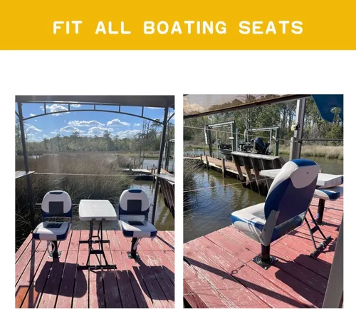 Vista 6 de Base de asiento para asiento de barco, pedestal recubierto de polvo negro
