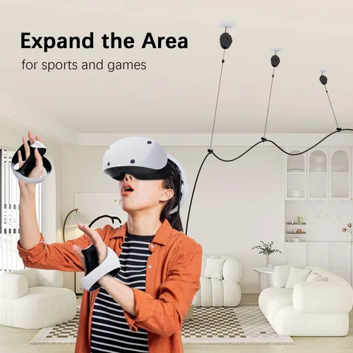 Vista 3 de AMVR Versión profesional Sistema de gestión de cables VR, 6 paquetes de sistema de polea de techo para Oculus QuestQuest 2RiftRift SÍndice