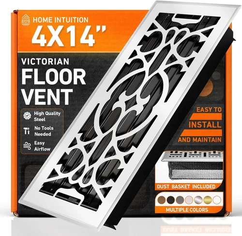Vista 48 de Cubiertas de ventilación de piso 2X10 con trampa de malla, registro de piso con calor y aire, ventilación de piso metálica transitable para conducto