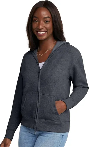 Vista 5 de Hanes EcoSmart - Sudadera con capucha y cremallera completa para mujer, cómoda sudadera con capucha para mujer