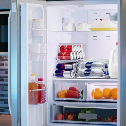 Vista 5 de Sorbus Organizador de latas para refrigerador y despensa, dispensador de 3 tamaños para latas estándar y delgadas y botellas de agua