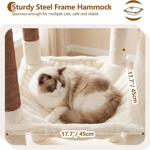 Vista 3 de Heybly Árbol de esquina para gatos de 53.1" para gatos grandes - Juego Beige