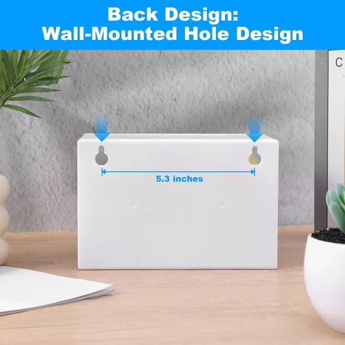 Vista 6 de 2 mini organizadores de cajones de plástico con 9 cajones transparentes, pequeños compartimentos de almacenamiento de escritorio blancos