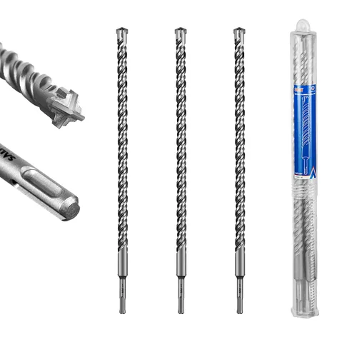 Vista 10 de SALI 10 brocas de martillo giratorio SDS Plus de 1/2 x 6 pulgadas, kit de broca para hormigón, material de carburo de doble rosca de tipo cruzado