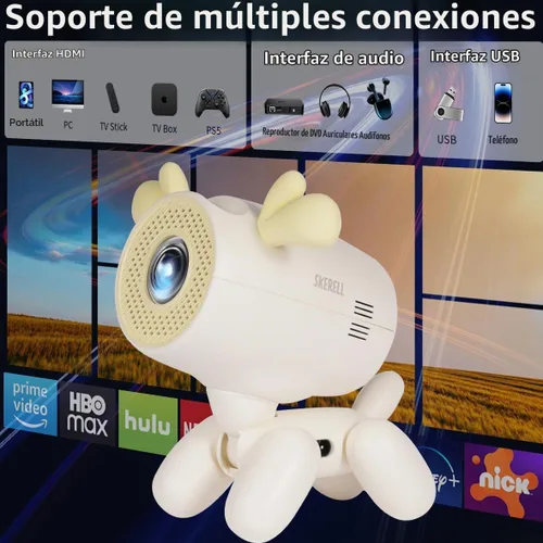 Vista 2 de Mini proyector con WiFi y Bluetooth - Proyector portátil al aire libre para cine en casa, compatible con HDMI/USB, ideal para películas