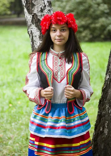Vista 4 de Disfraz de Polonia para mujer, traje folclórico polaco