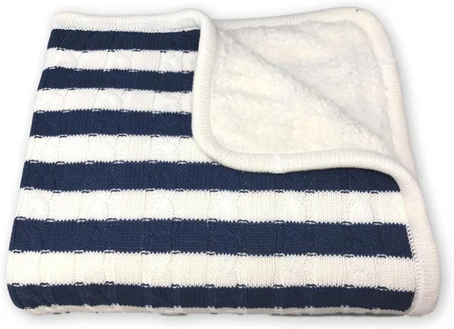 Vista 9 de Magnolia Cable Knit and Sherpa Baby Blanket (Beach Glass)