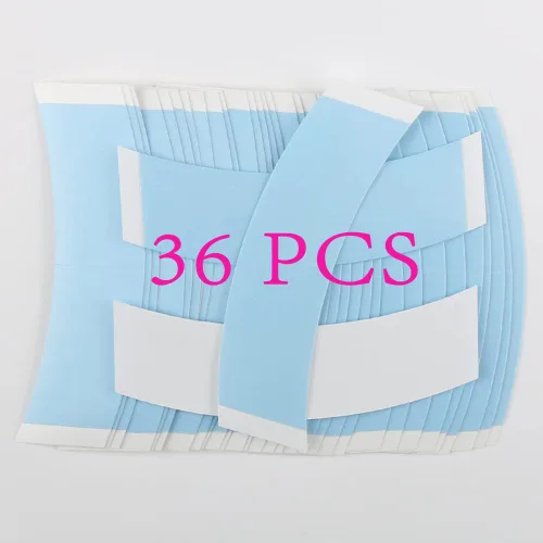 Vista 3 de Cinta adhesiva para peluca, 36 unidades, doble cara, impermeable, con tiras de cinta adhesiva para peluca frontal de encaje