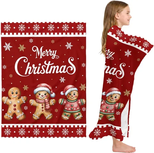 Vista 102 de Manta de forro polar suave con diseño de árbol de Navidad con texto en inglés «This is My Christmas» para ver películas navideñas, sofá, silla, sala