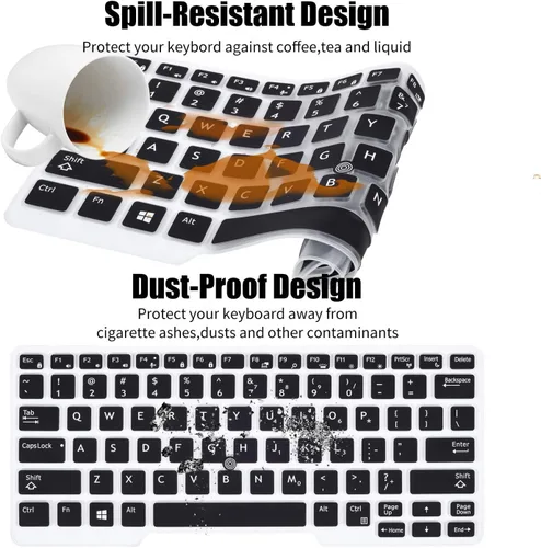 Vista 5 de CaseBuy Funda de teclado para Dell Latitude 5480 5490 5491 7490 7480 14 pulgadas portátil, Dell 3340 E3340 E5490 E5491 E5450 E5470 E5470 E7470 E7480