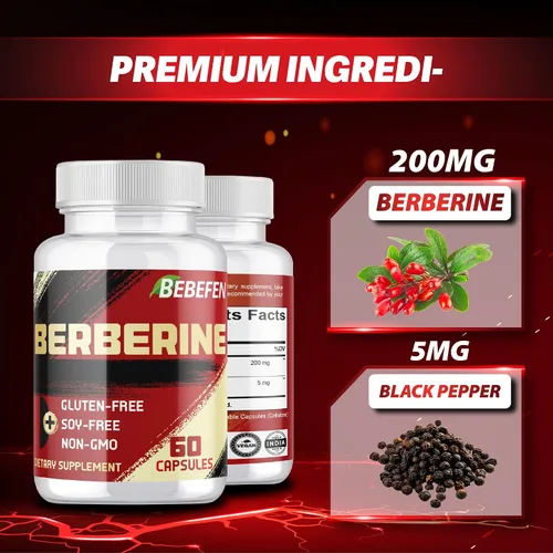 Vista 5 de Suplemento Berberina HCL - 60 Cápsulas - Sin OMG Sin gluten