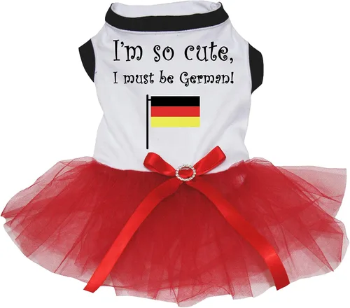 Vista 2 de Petitebella I Am So Cute I Must Be - Vestido de cachorro alemán (blanco/Alemania, XS)
