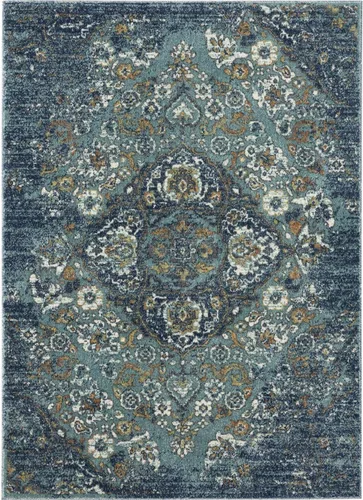 Vista 3 de Luxe Weavers 4620 Marine 2x3 - Alfombra floral envejecida