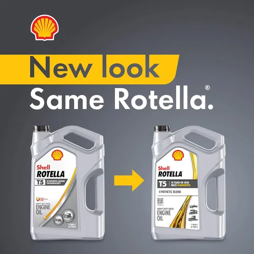 Vista 5 de Shell Rotella Aceite de motor diesel T5 Synthetic Blend 10W-30, 1 galón