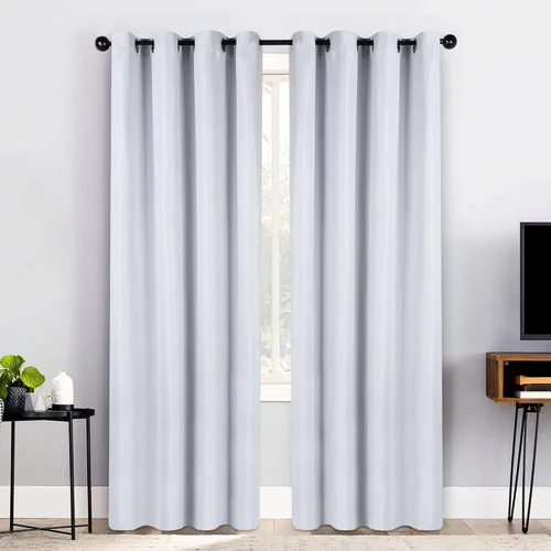 Vista 16 de Superior Cortinas opacas, aisladas, cortinas con bloqueo solar para dormitorio, sólidas, texturizadas, ventana de sala de estar, tejido térmico