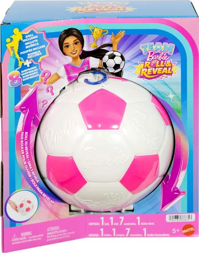 Vista 6 de Barbie Muñeca y accesorios para jugador de fútbol Team Roll and Reveal