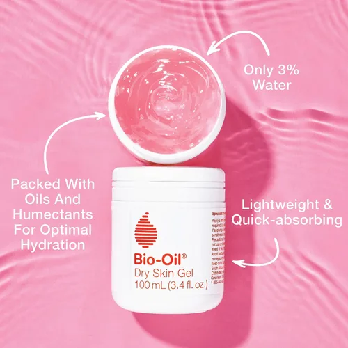 Vista 2 de Bio-Oil Gel para piel seca, hidratante facial y corporal, hidratación de absorción rápida, con emolientes calmantes y vitamina B3, no comedogénico