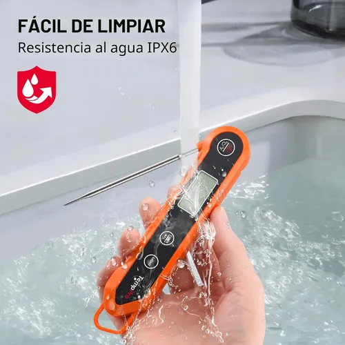 Vista 6 de TempPro - Termómetro digital de lectura instantánea para carne, para asar a la parrilla, termómetro impermeable para alimentos con retroiluminación